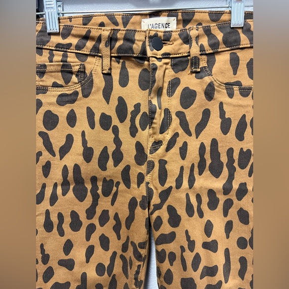 L’AGENCE Margot Animal Print Skinny Cropped Jeans Size 28 - Picture 5 of 12